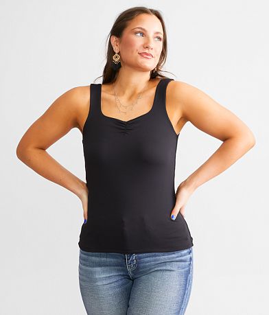 Buckle Black Shaping & Smoothing High Neck Ribbed Tank Top