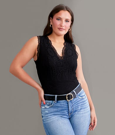 BKEssentials Lace Tank Top front view