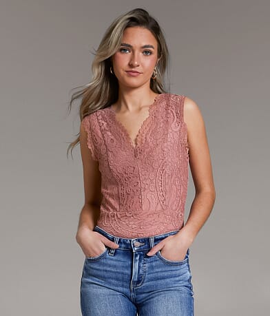 BKEssentials Lace Tank Top front view