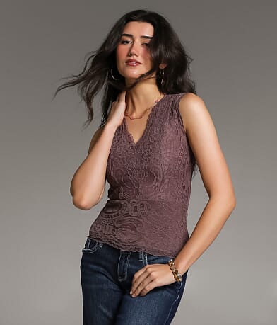 BKE core Lace Tank Top front view