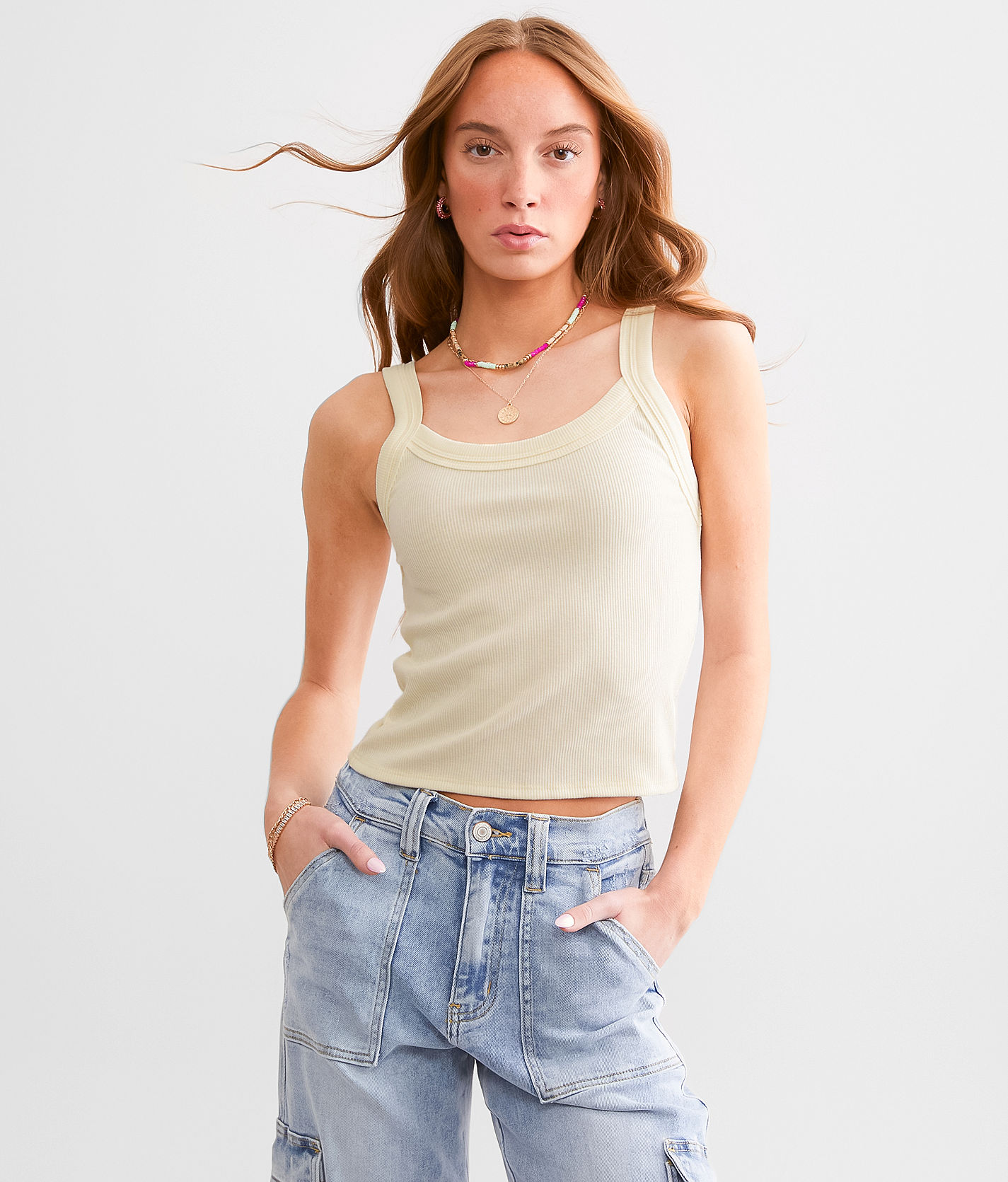 FITZ + EDDI Ribbed Tank Top - Women's Tank Tops in Antique White