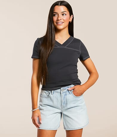 FITZ + EDDI Double V-Neck Top front view