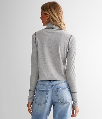 Gilded Intent Turtleneck Cropped Top back view