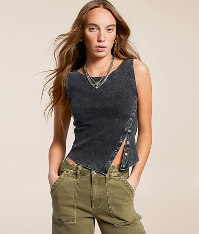 Gilded Intent Asymmetrical Tank Top front view