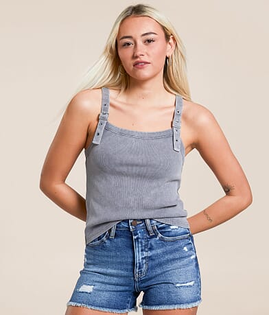 Gilded Intent Buckle Strap Tank Top front view
