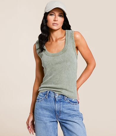 Gilded Intent Washed Tank Top front view