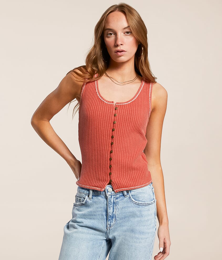 Waffle Knit Tank Top - thumbnail 3