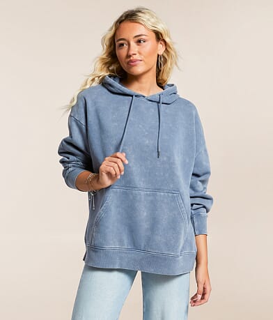Gilded Intent Washed Knit Hooded Sweatshirt front view