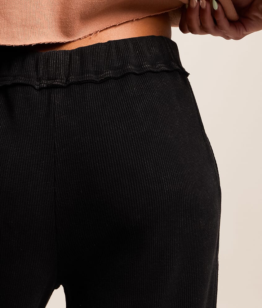 Washed Wide Leg Thermal Pant - thumbnail 5