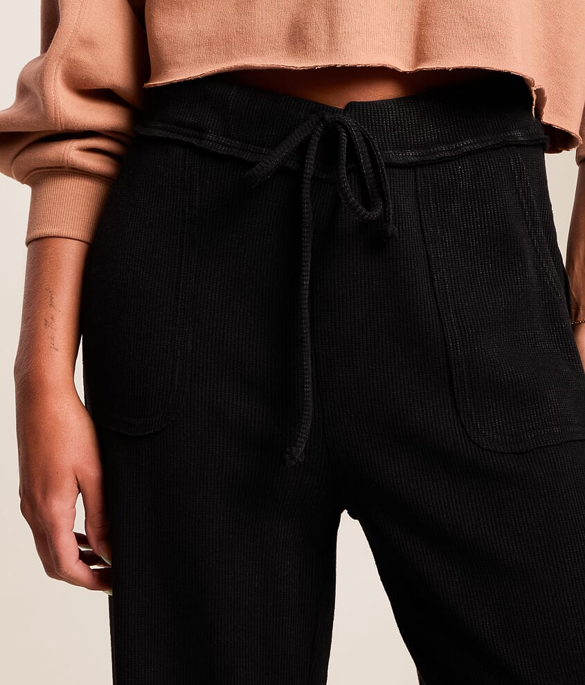 Washed Wide Leg Thermal Pant - thumbnail 6