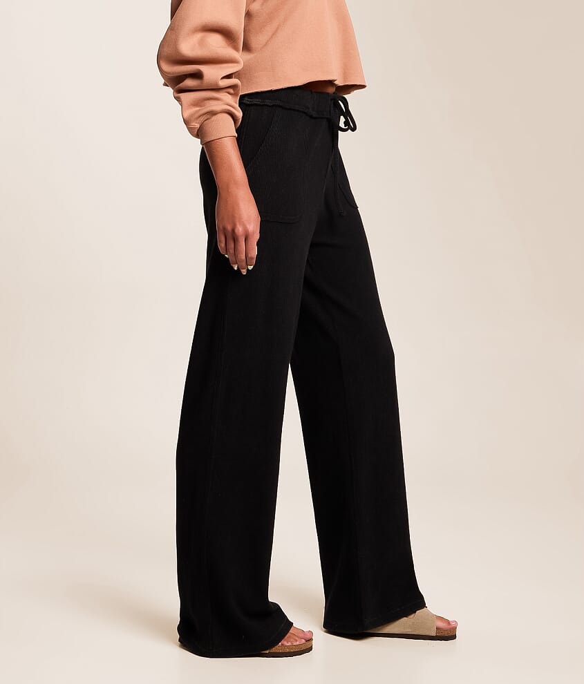 Washed Wide Leg Thermal Pant - thumbnail 3