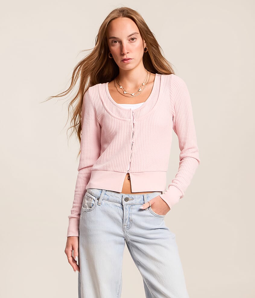 Waffle Knit Cardigan - thumbnail 2