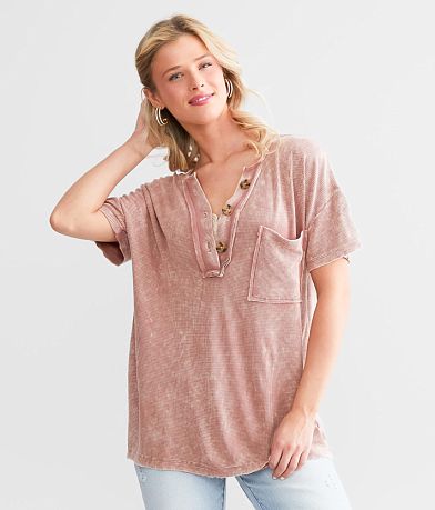 BKE Washed Henley FULL_LEFT_SIDE