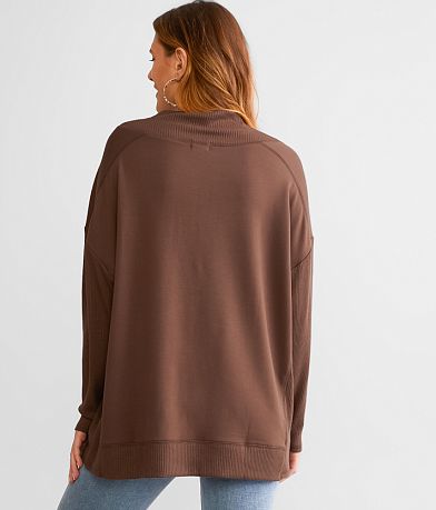 BKE Pieced Rib Knit Top back view
