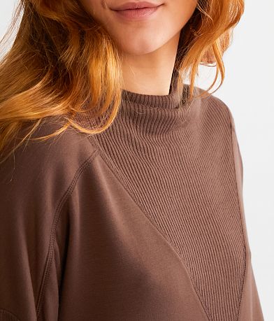 BKE Pieced Rib Knit Top misc detail 1 view
