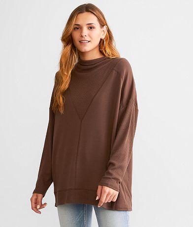 BKE Pieced Rib Knit Top full right side view