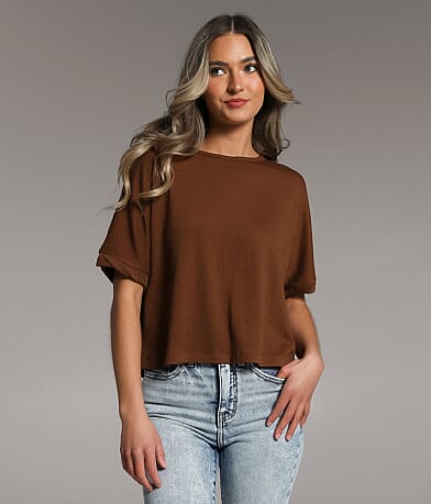 BKE Textured Knit Top front view