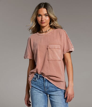 BKE Washed Thermal T-Shirt front view