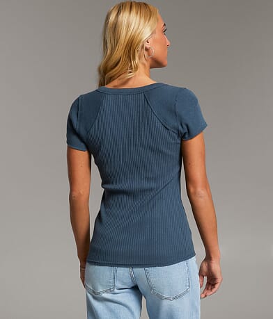 BKE Ribbed Henley back view
