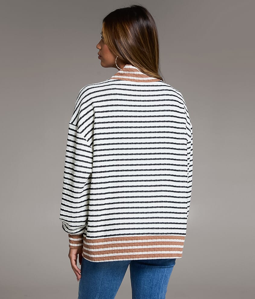 Striped Half Zip Pullover