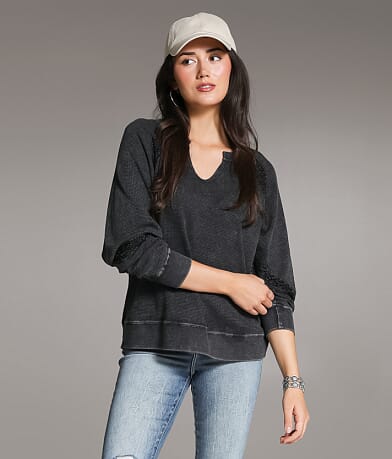 BKE Washed Crochet Thermal front view