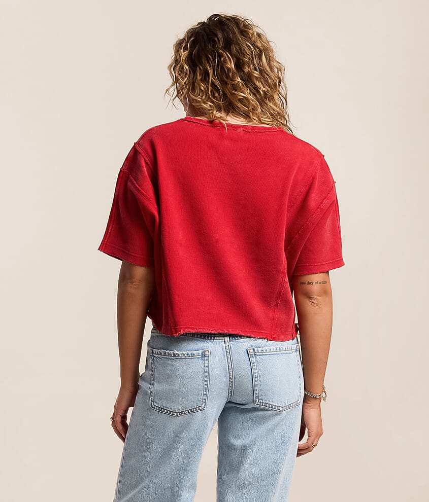 Washed Inset Cropped Pullover