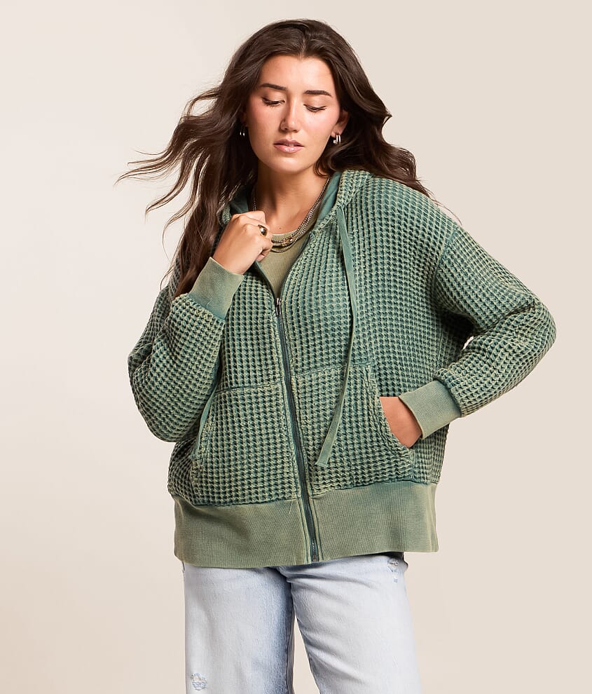 Waffle Knit Hoodie - thumbnail 2