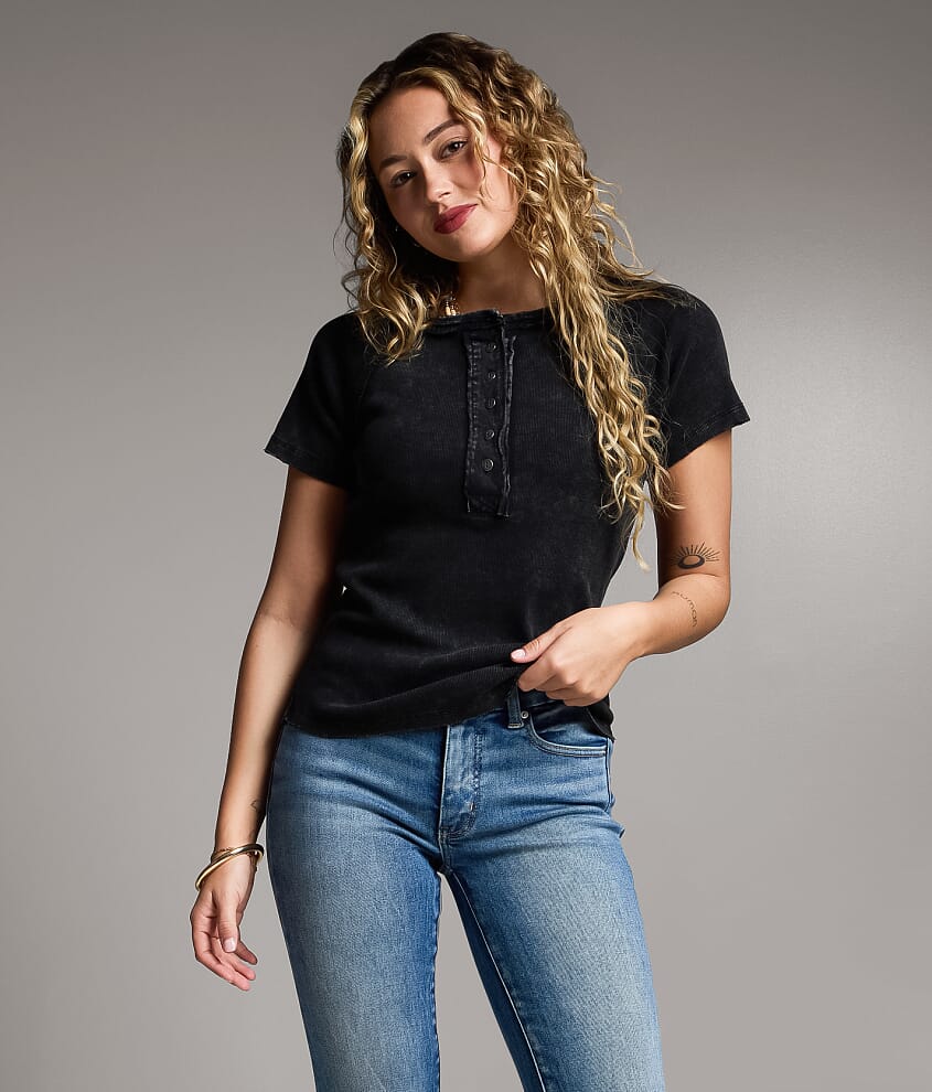 Raw Edge Washed Henley