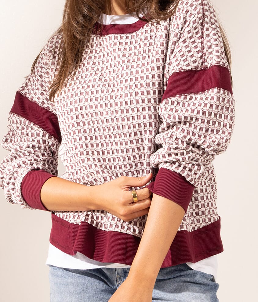 Boundless Edit - Textured Open Back Pullover