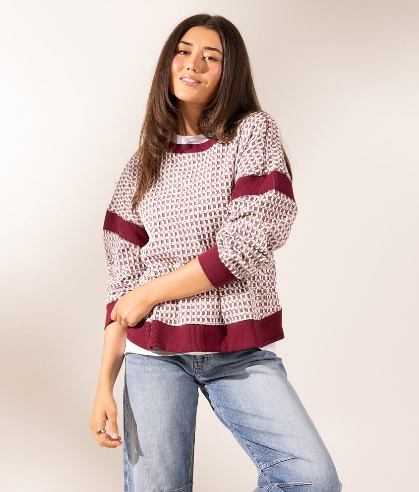 Boundless Edit - Textured Open Back Pullover