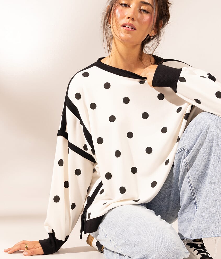 Boundless Edit - Polka Dot Oversized Pullover - thumbnail 3
