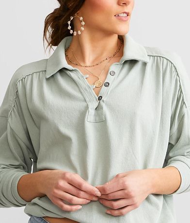 BKE Collared Henley misc detail 1 view