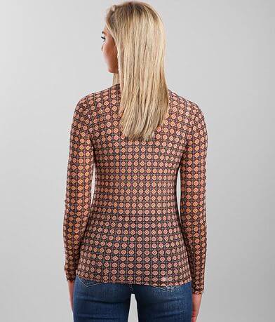 red by BKE Retro Print Mesh Top BACK