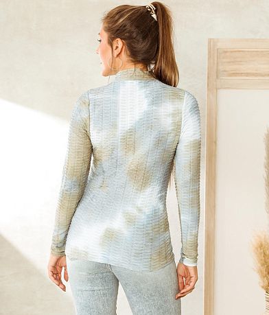 Willow &amp; Root Textured Mock Neck Top BACK
