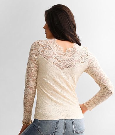 red by BKE Floral Lace Top BACK