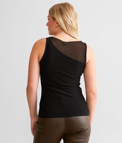 red by BKE Mesh Overlay Tank Top back view