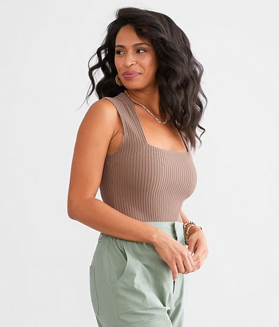 BKE core Square Neck Bodysuit front view