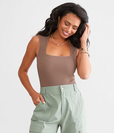 BKE core Square Neck Bodysuit full right side view