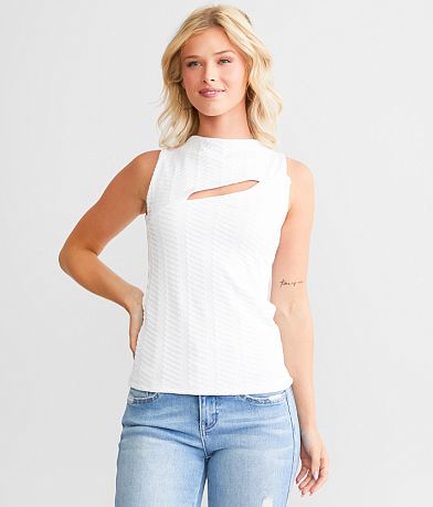 red by BKE Pieced Mesh Tank Top - Women's Tank Tops in White