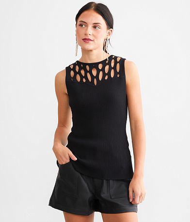 red by BKE Cut-Out Tank Top FULL_LEFT_SIDE