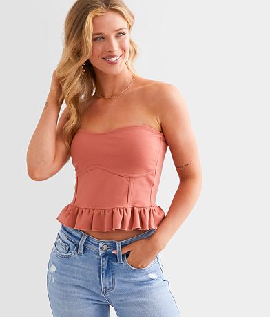 Willow & Root Sweetheart Corset Cropped Tube Top front view