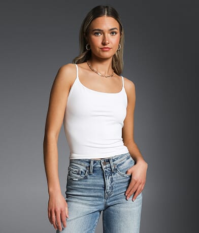 Buckle Black Cropped Shaping & Smoothing Tank Top front view