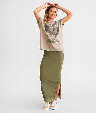 Willow & Root Mesh Maxi Skirt front view
