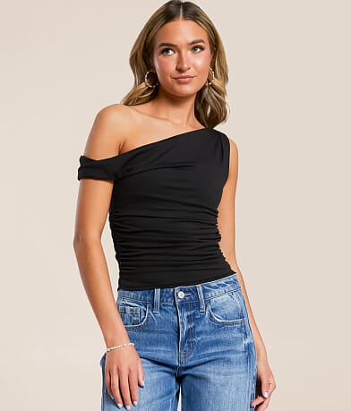 Willow & Root Twisted Off The Shoulder Tank Top front view