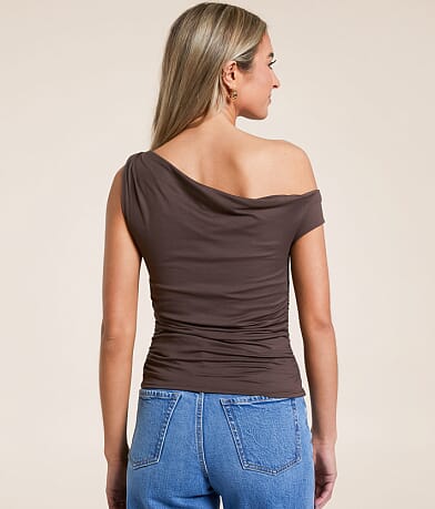 Willow &amp; Root Twisted Off The Shoulder Tank Top back view