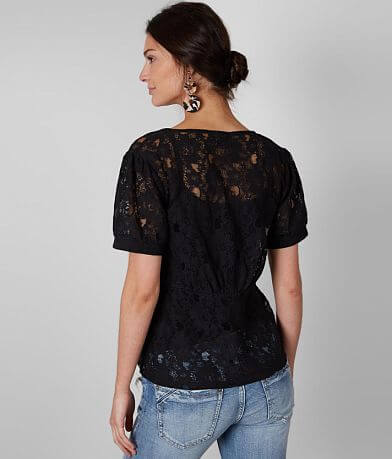 Buckle Black Lace Blouse back view