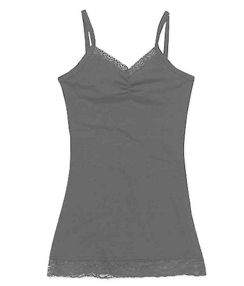 BKE Long Lace Trim Tank Top front view