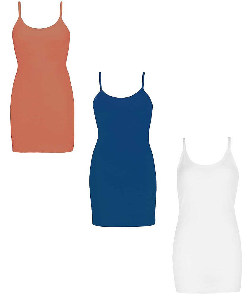 BKE Long Strap Tank Top Trio front view