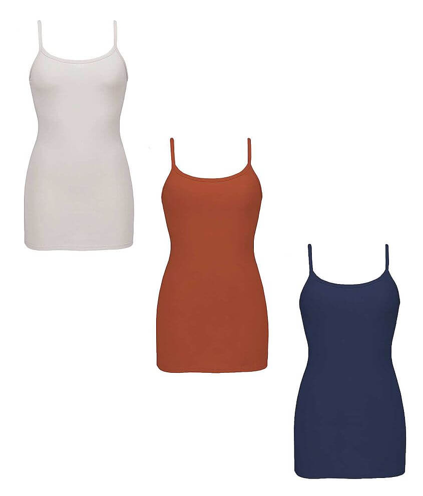 BKE Long Strappy Tank Top Trio front view
