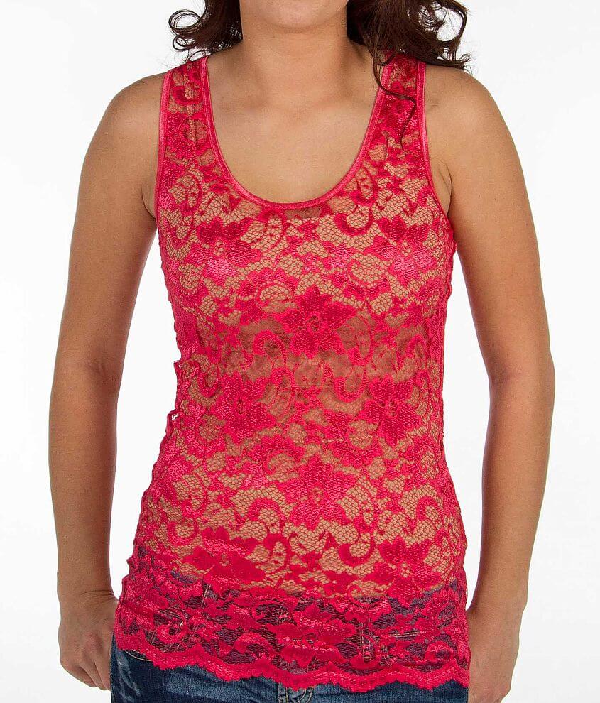 BKE Scallop Hem Tank Top - Women's Tank Tops in Geranium | Buckle